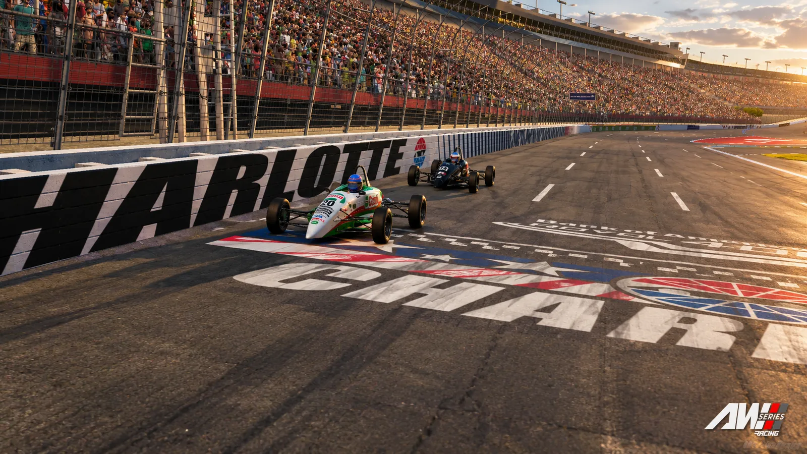 La recta de meta de Charlotte, donde se decidió la segunda carrera.
